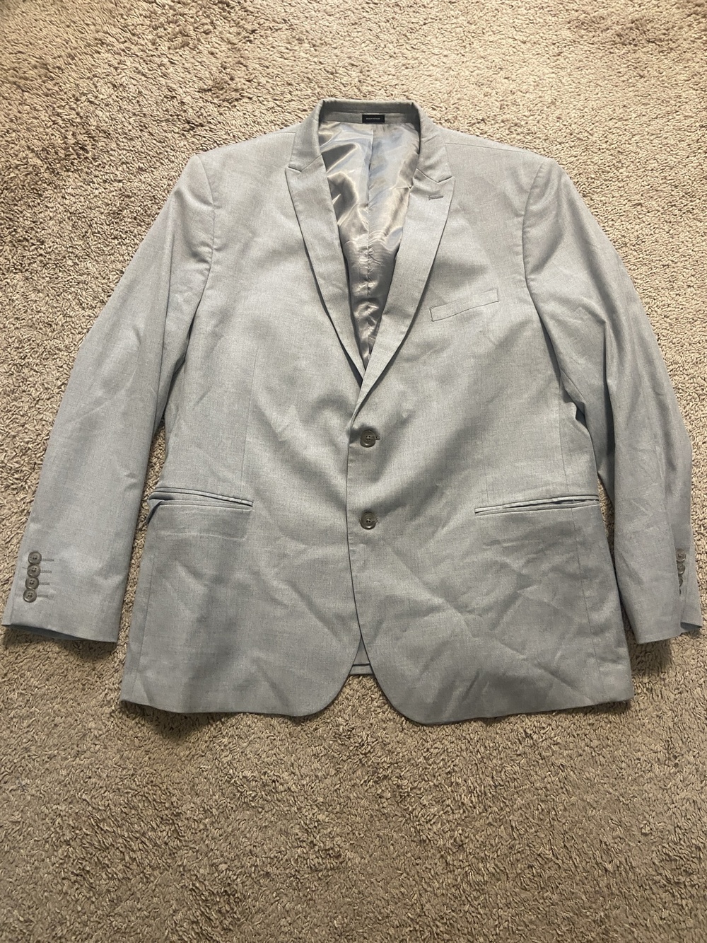 J Ferrar Suit Jacket Mens 48R Gray Stretch Classic Fit Two Button Notch Lapel